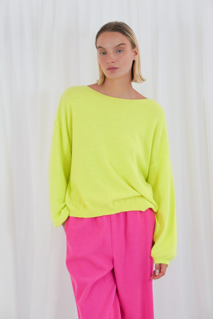 TWNS the label knitted Los Angeles pullover long puffed sleeves boat neck