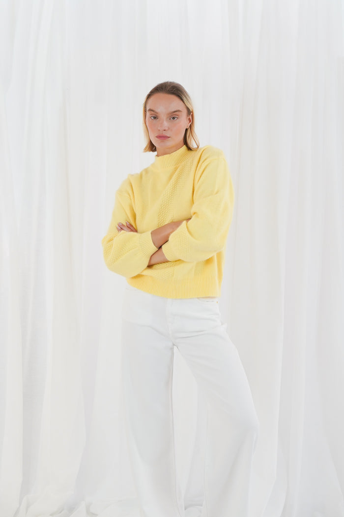 TWNS the label knitted pullover Carson long sleeves high neck with relief details