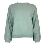 TWNS the label knitted pullover long puffed sleeves round neck