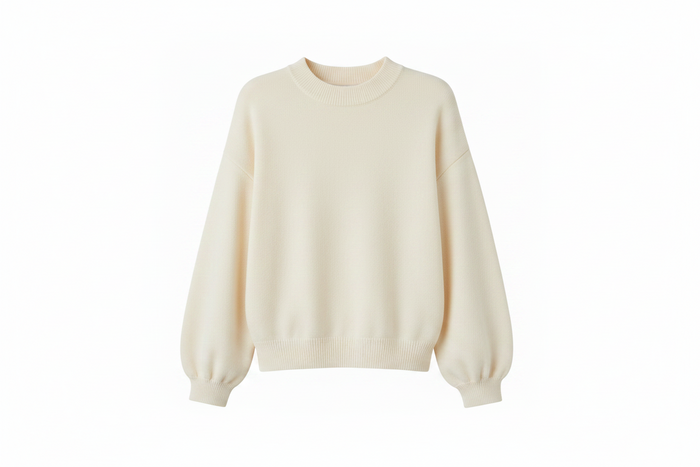 TWNS the label knitted pullover long puffed sleeves round neck