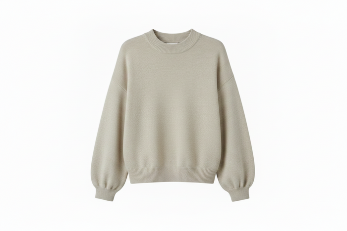TWNS the label knitted pullover long puffed sleeves round neck