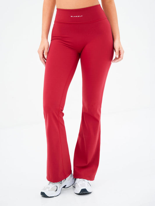 Ultimate Flared Leggings - Cherry Red
