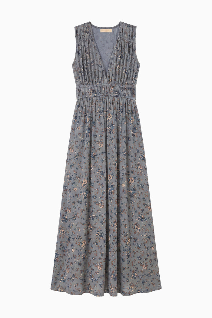 Ursula V-Neck Jersey Dress - Celeste Floral