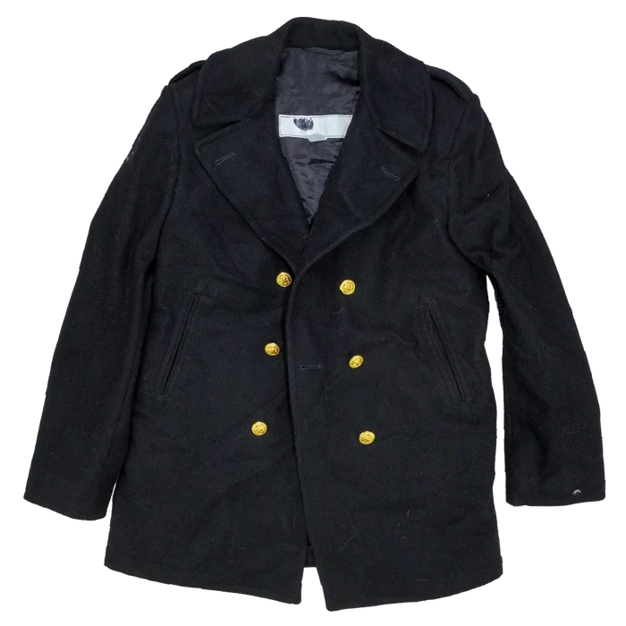 US Navy Women's Black Pea Coat - 14L, Medium - US Navy Surplus - Great Coats