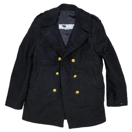 US Navy Women's Black Pea Coat - 14L, Medium - US Navy Surplus - Great Coats