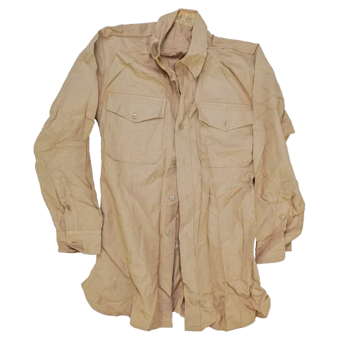 USGI Khaki Tropical Wool Service Shirt - 15.5x32, Medium - US Army Surplus - Service Shirts