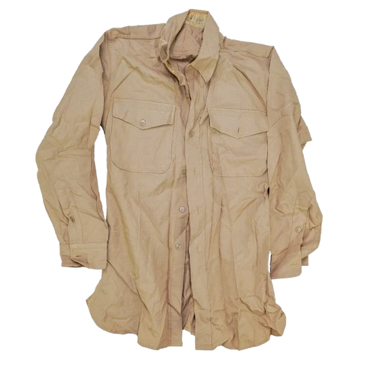USGI Khaki Tropical Wool Service Shirt - 15.5x32, Medium - US Army Surplus - Service Shirts