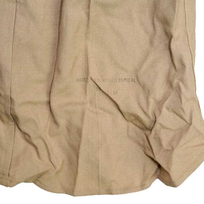 USGI Khaki Tropical Wool Service Shirt - 15.5x32, Medium - US Army Surplus - Service Shirts