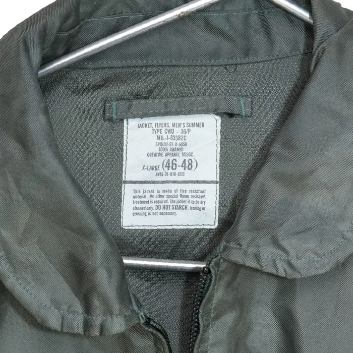 USGI Olive CWU-36/P Flyer's Summer Jacket - XLarge - US Army Surplus - Flight Jackets