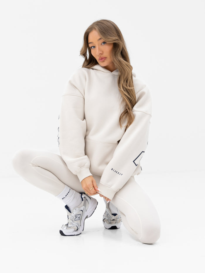 Varsity Isabel Oversized Hoodie - Chalk
