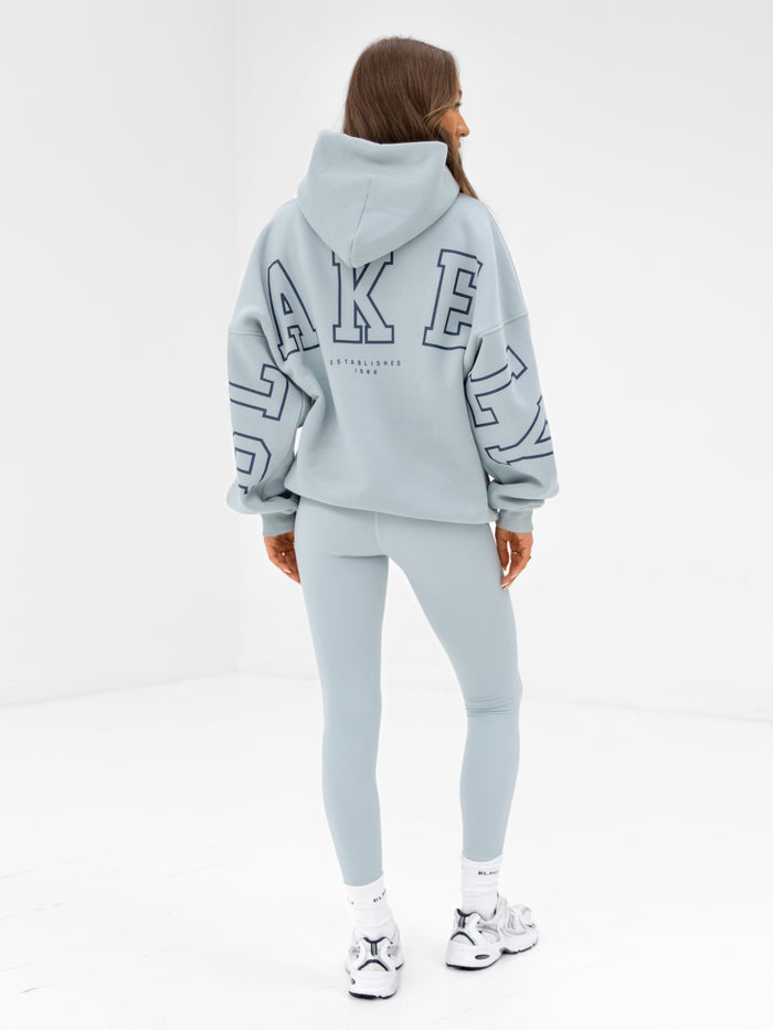 Varsity Isabel Oversized Hoodie - Mineral Blue