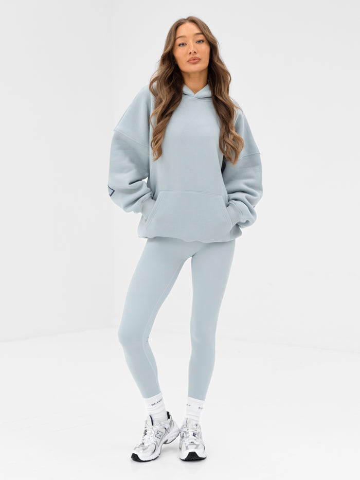 Varsity Isabel Oversized Hoodie - Mineral Blue