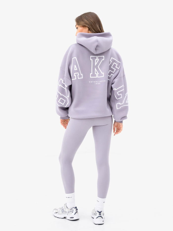 Varsity Isabel Oversized Hoodie - Washed Lilac