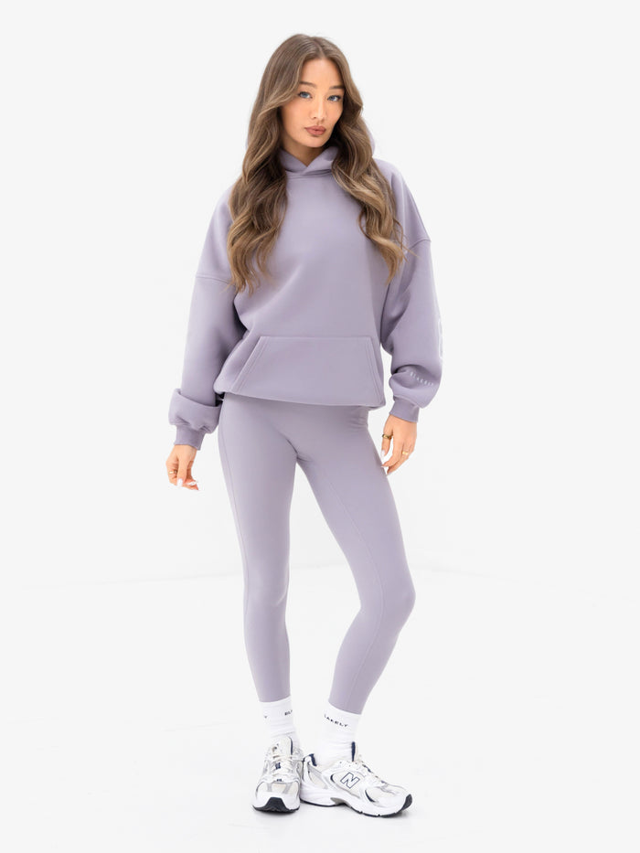 Varsity Isabel Oversized Hoodie - Washed Lilac