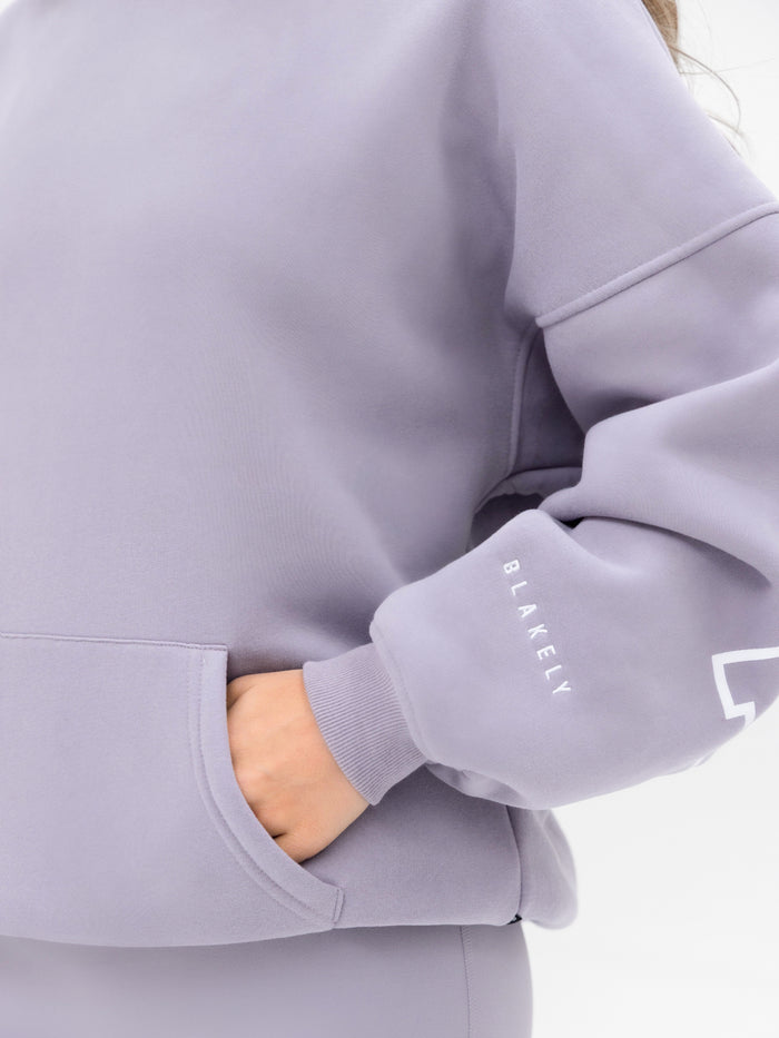 Varsity Isabel Oversized Hoodie - Washed Lilac