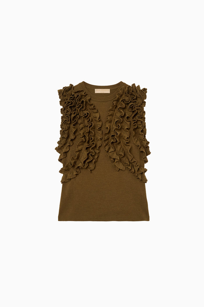 Vesna Sleeveless Jersey Top - Loden