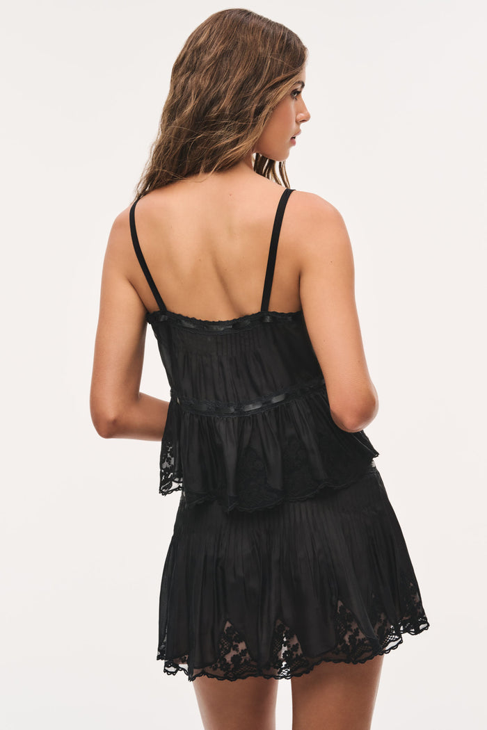 Vesperine Silk Habotai Top - BLACK