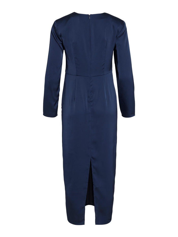 VIRA MIDI KNOT DRESS (NAVY)