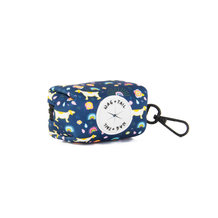 Wag + Tail Pastel Meadows waste bag holder showing soft floral pattern dispenser