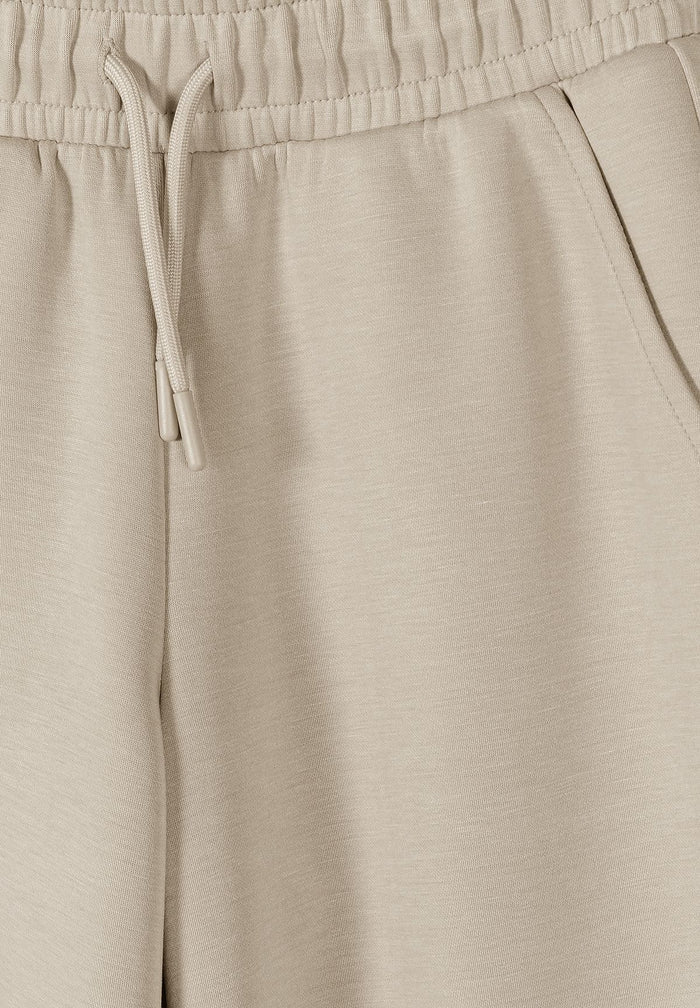 Wide Leg Joggers, Cargo Pockets, Beige - 3