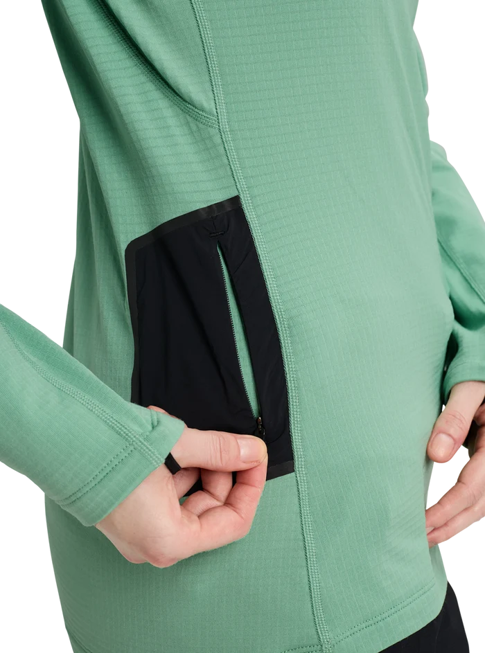 Product image of Women's Burton [ak] Helium Grid Quarter-Zip Fleece[Variant:Soft Sage]