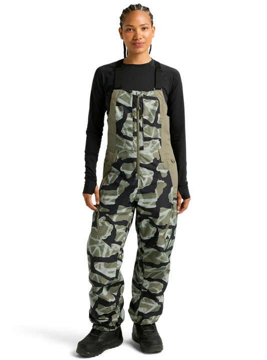 Product image of Women's Burton Reserve 2L Bib Pants[Variant:Graffiti Camo / Forest Moss]