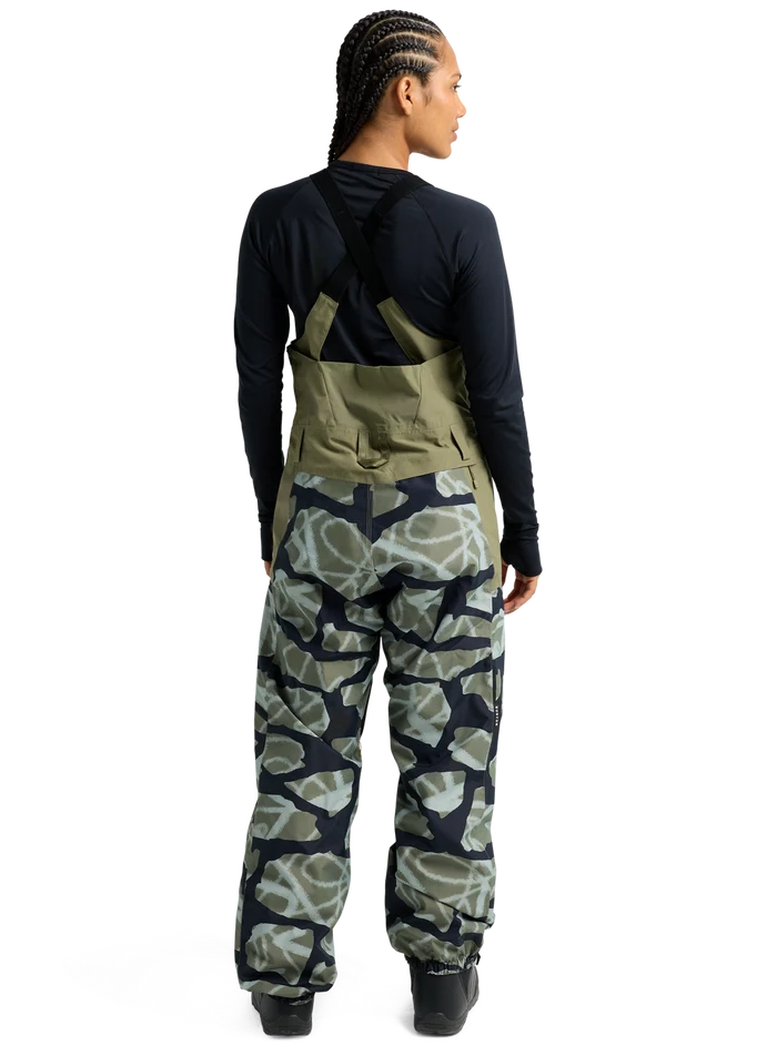 Product image of Women's Burton Reserve 2L Bib Pants[Variant:Graffiti Camo / Forest Moss]