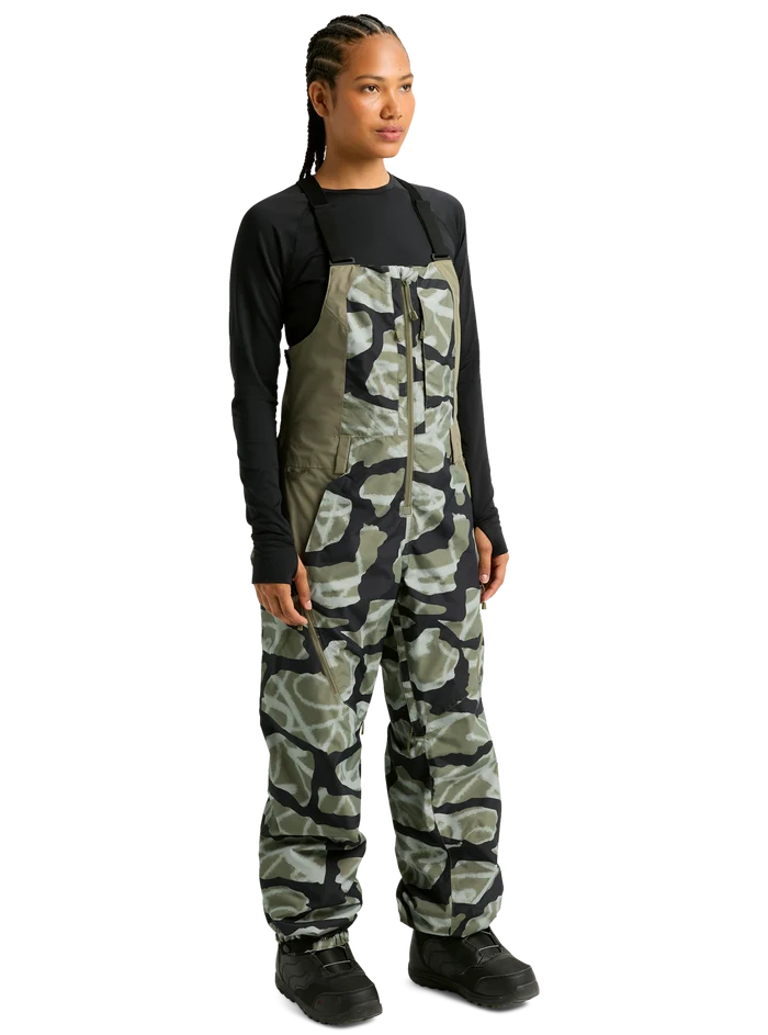 Product image of Women's Burton Reserve 2L Bib Pants[Variant:Graffiti Camo / Forest Moss]