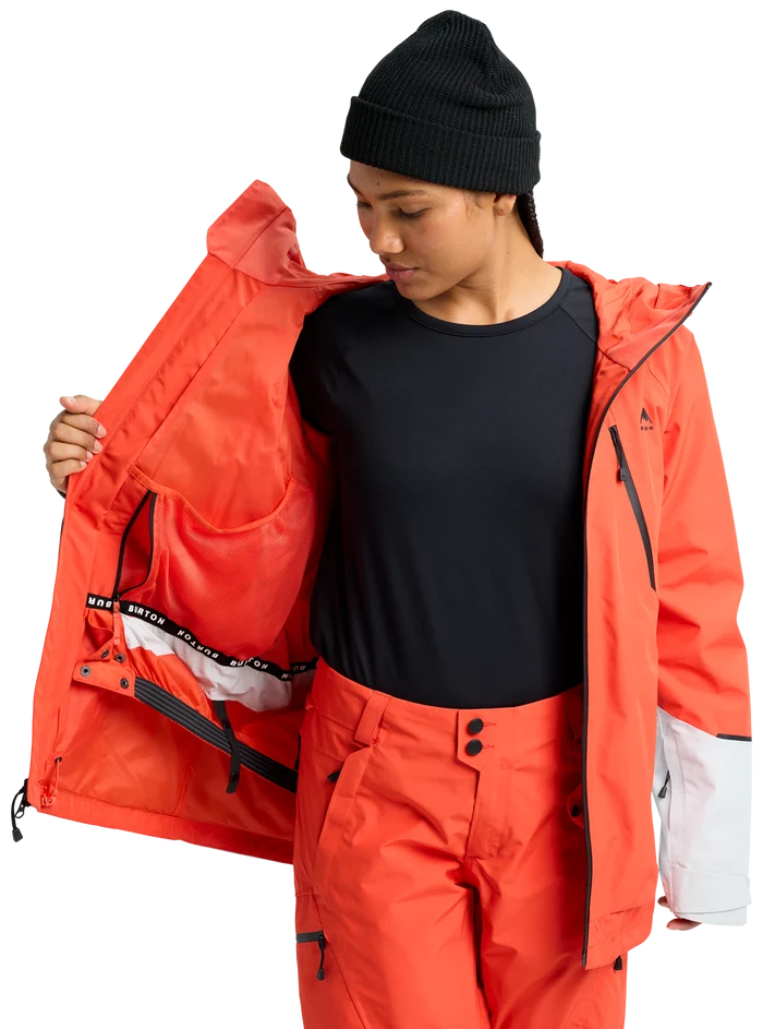 Product image of Women's Burton Reserve GORE-TEX 2L Jacket[Variant:Fiesta Red / Gray Cloud]