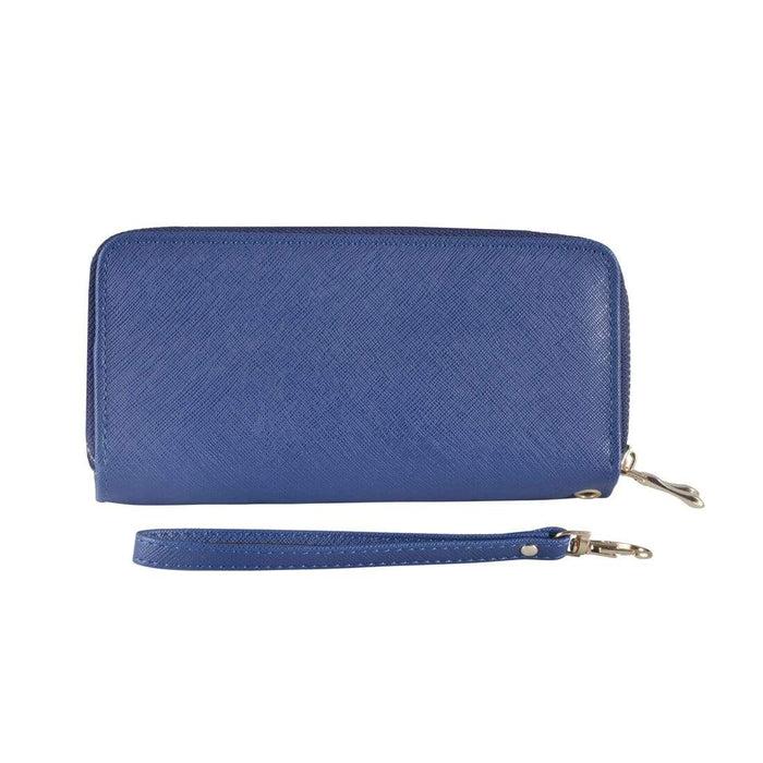 Womens Purse Large Darby Faux Leather Clip On Strap Blue