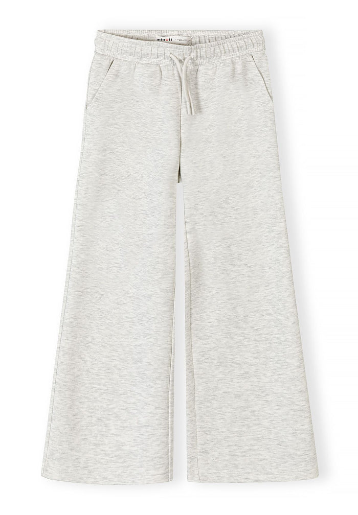 Wide Leg Joggers, Drawstring Waist, Grey Marl - 1