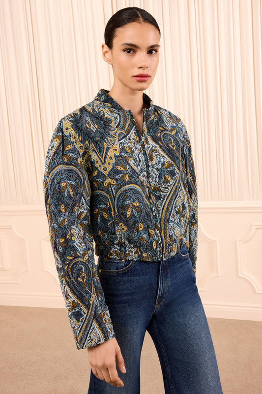 Yara Silk Jacket - Prussian