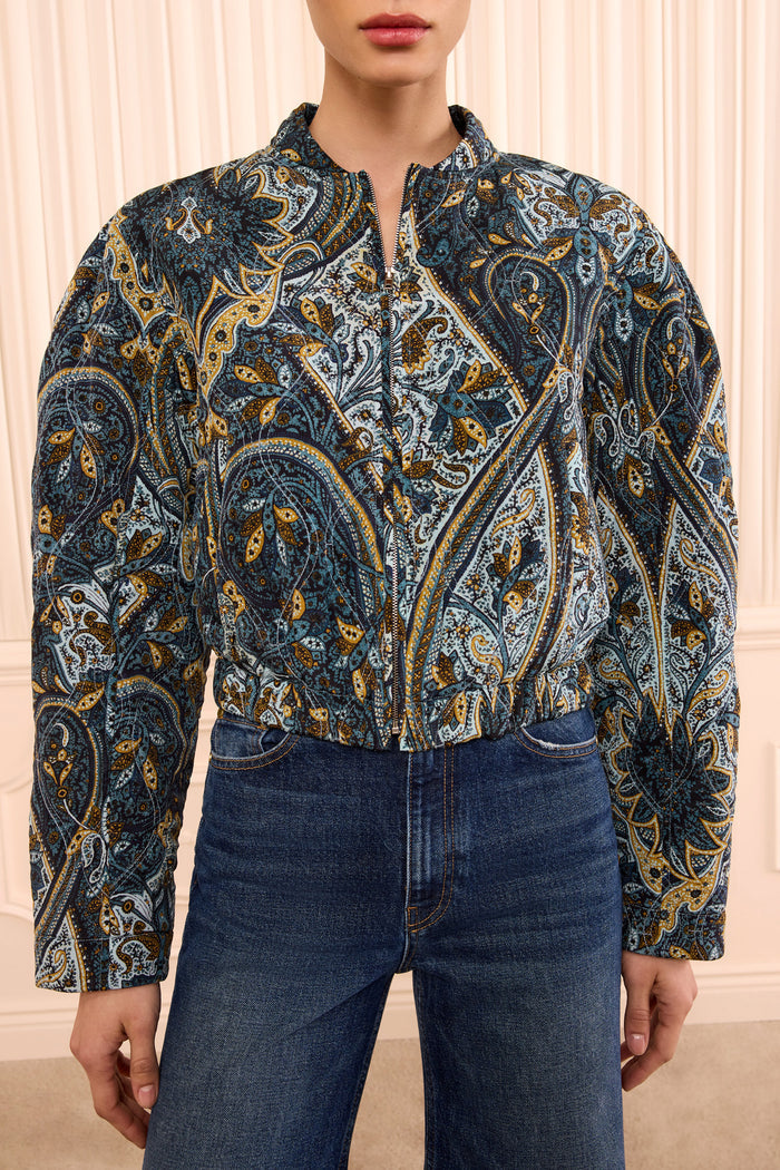 Yara Silk Jacket - Prussian