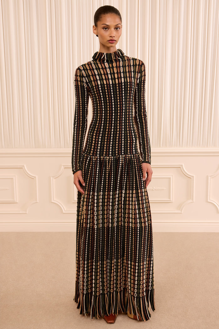 Yasmin Long Sleeve Knit Dress - Noctis