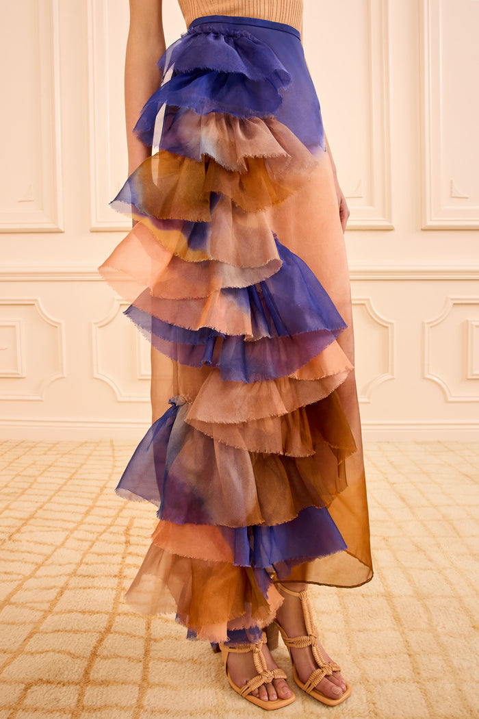 Designer Yelena Ruffle Skirt - Side Movement Detail | Ulla Johnson